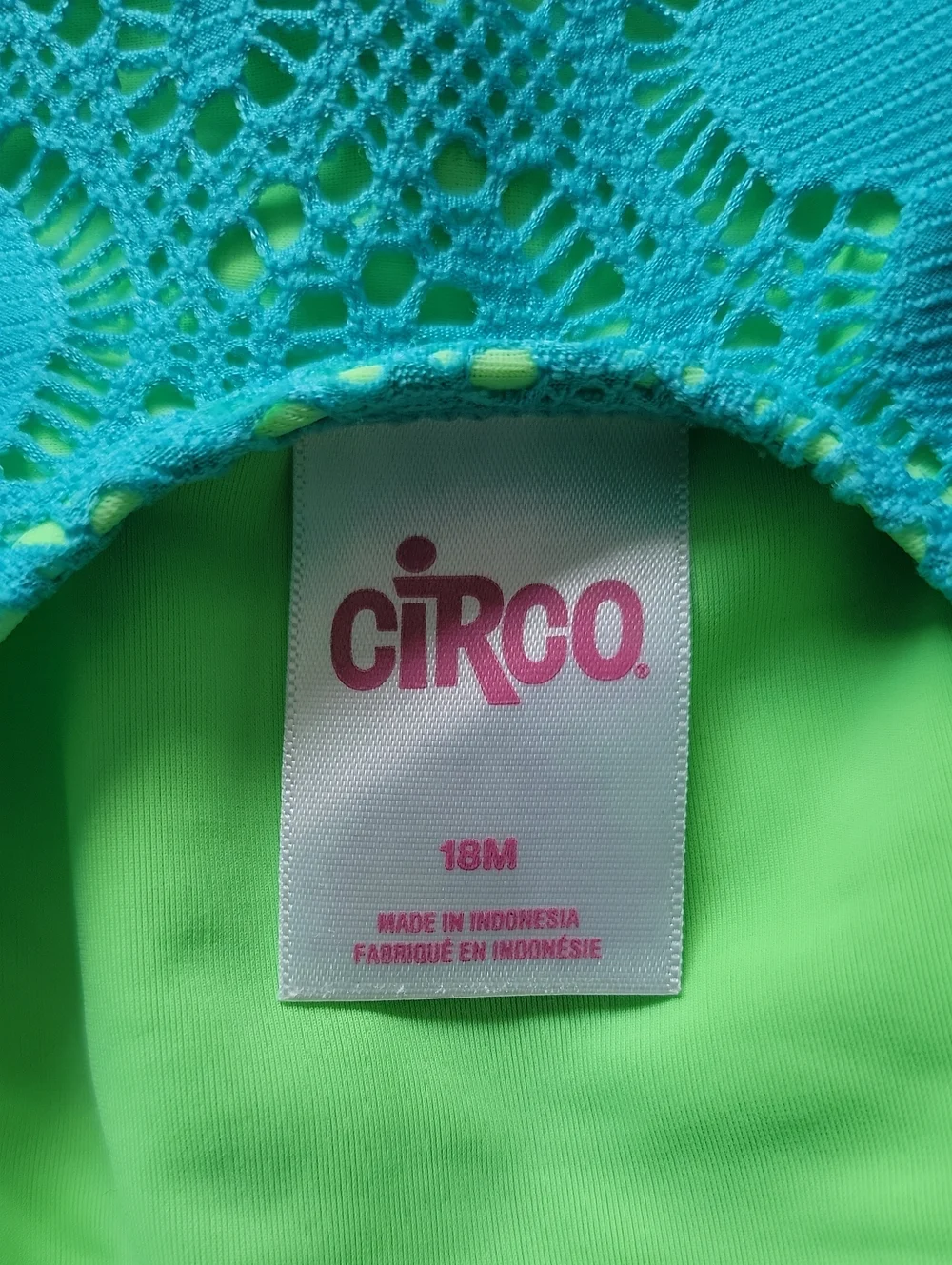 Circo Girls Teal and Lime Green One-Piece Swimsuit